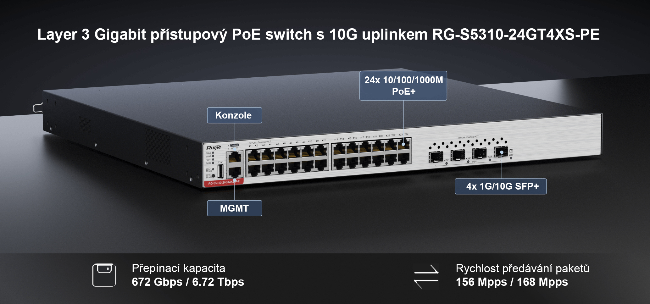 Ruijie RG S5310 24GT4XS P E PoE Ruijie Cz